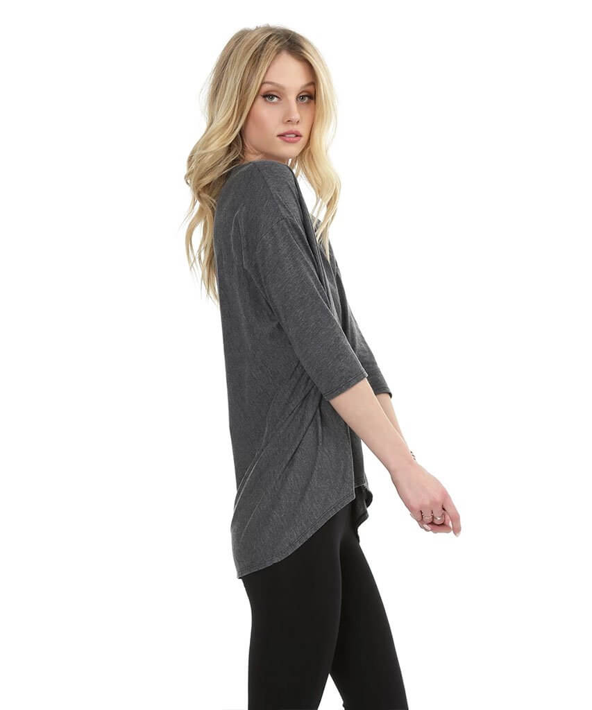 3/4 Dolman Sleeve Top Grey - clearpathherbicide