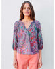 3/4 Sleeve Floral Blouse Seurat - miamidrugpossession