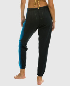 5 Stripe Charcoal Blue Women's Sweatpant - PINK ARROWS