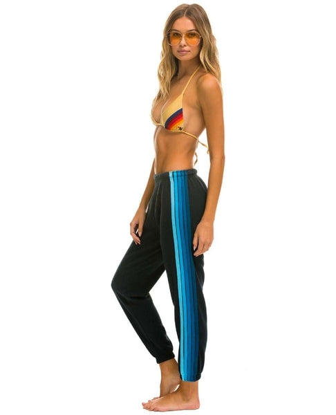 5 Stripe Charcoal Blue Women's Sweatpant - clearpathherbicide