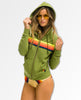 5 Stripe Hoodie Jungle Green Neon Rainbow - clearpathherbicide