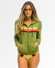 5 Stripe Hoodie Jungle Green Neon Rainbow - clearpathherbicide