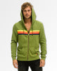 5 Stripe Hoodie Jungle Green Neon Rainbow - miamidrugpossession