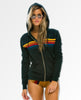 5 Stripe Neon Rainbow Hoodie Charcoal - miamidrugpossession