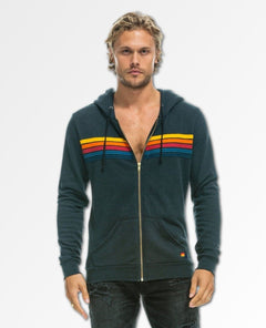 5 Stripe Neon Rainbow Hoodie Charcoal - miamidrugpossession