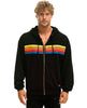 5 Stripe Neon Rainbow Relaxed Hoodie Black - clearpathherbicide