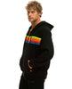 5 Stripe Neon Rainbow Relaxed Hoodie Black - clearpathherbicide