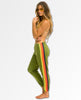 5 Stripe Neon Rainbow Sweatpants Jungle Green Unisex - miamidrugpossession