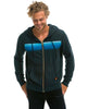 5 Stripe Zip Hoodie Charcoal Blue - clearpathherbicide