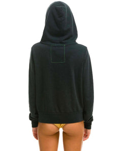 5 Stripe Zip Hoodie Charcoal Blue - clearpathherbicide