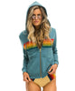 6 Stripe Hoodie Blue Serape Rainbow - miamidrugpossession