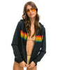 6 Stripe Hoodie Charcoal Serape Rainbow - miamidrugpossession