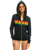 6 Stripe Hoodie Charcoal Serape Rainbow - PINK ARROWS