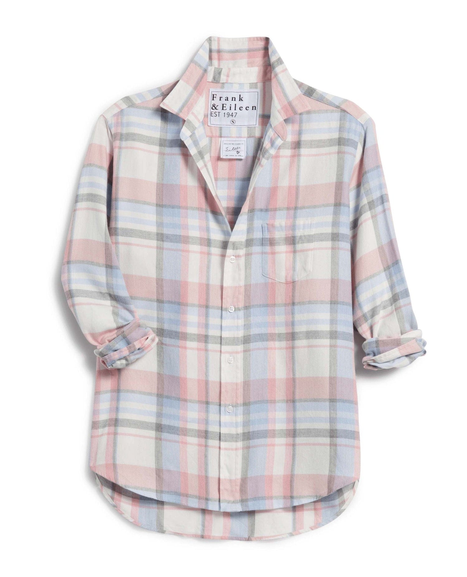 Eileen Relaxed Pink Blue Plaid Shirt