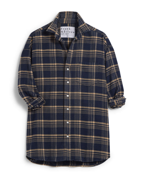 Shirley Oversized Navy & Brown Plaid