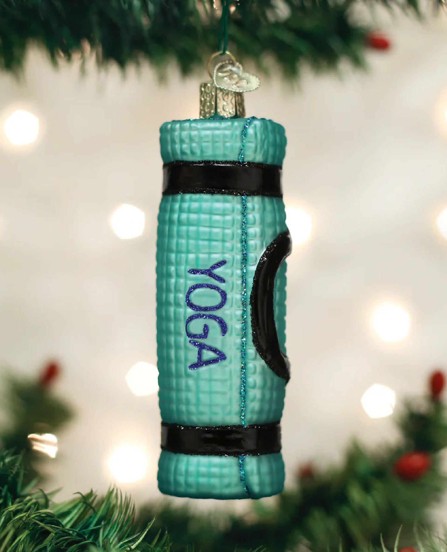 Yoga Mat Glitter Ornament