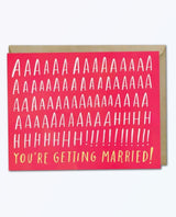 Aaah Married Engagement Card - PINK ARROWS