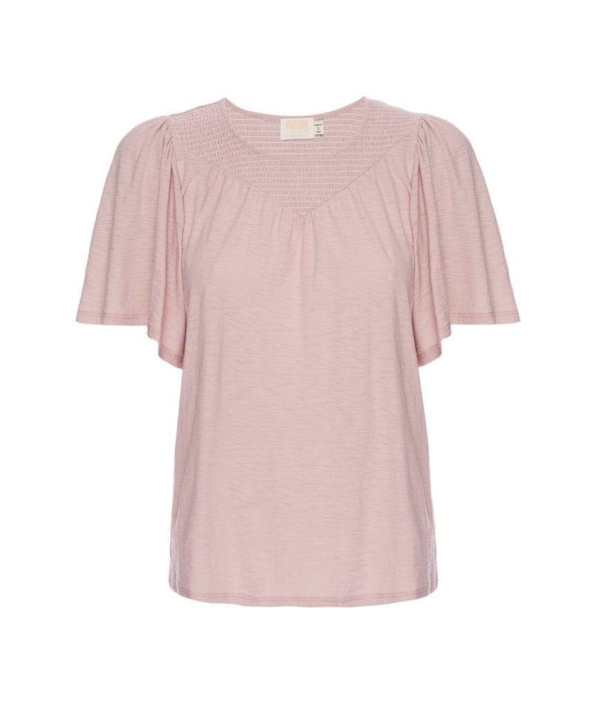 Acacia Smocked Flutter Sleeve Light Pink - clearpathherbicide