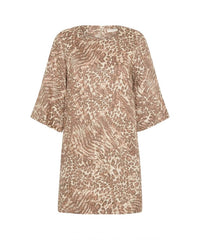 Ada Tunic Dress Leopard - PINK ARROWS