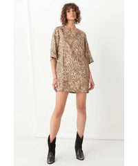 Ada Tunic Dress Leopard - PINK ARROWS