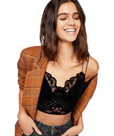 Adella Flocked Bralette, Black - miamidrugpossession