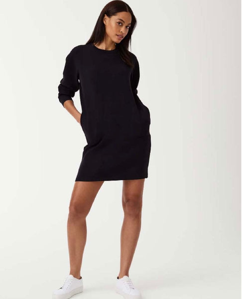 Air Essentials Crew Neck Long Sleeve Dress Very Black - miamidrugpossession