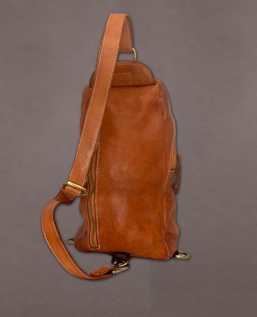 Alex Leather Sling Bag Cognac - PINK ARROWS