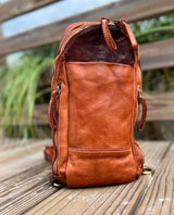 Alex Leather Sling Bag Cognac - miamidrugpossession