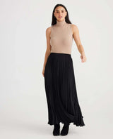 Alias Pleated Maxi Skirt Black - PINK ARROWS