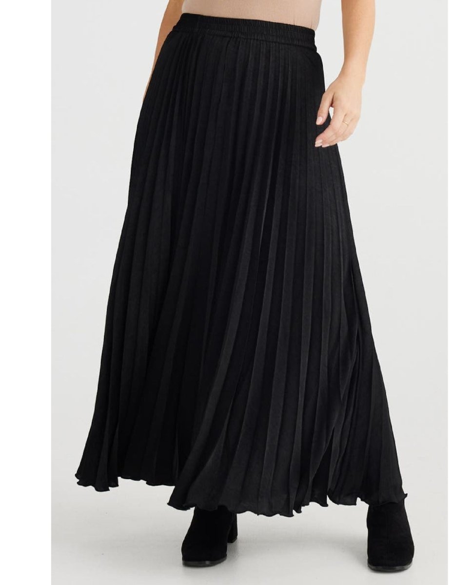 Alias Pleated Maxi Skirt Black - PINK ARROWS