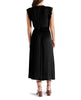 Allegra Ruffle Sleeve Satin Midi Dress Black - clearpathherbicide