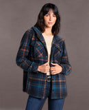 Almira Hooded Shacket Navy Plaid - miamidrugpossession