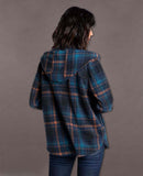 Almira Hooded Shacket Navy Plaid - miamidrugpossession