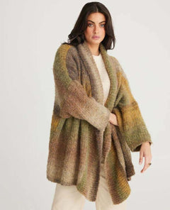 Amara Cozy Cardigan Olive One Size - PINK ARROWS