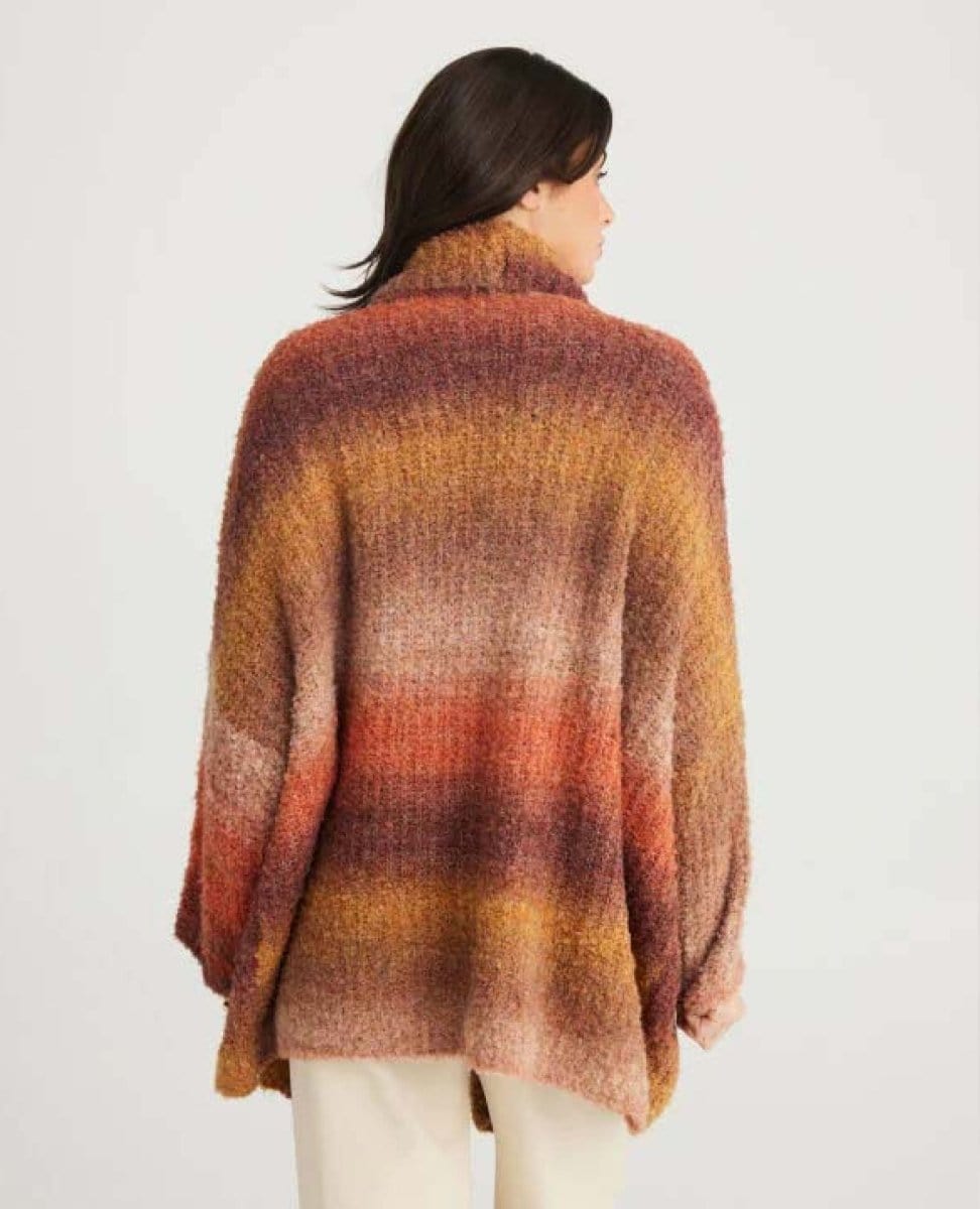 Amara Cozy Cardigan Rust One Size - PINK ARROWS