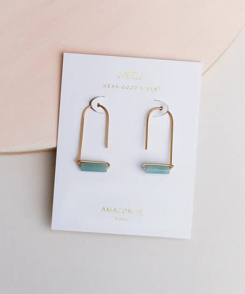 Amazonite Gemstone Drop Earrings - miamidrugpossession