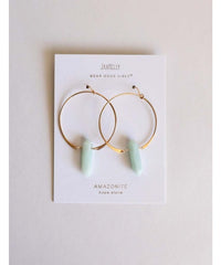 Amazonite Hoop Earrings - PINK ARROWS