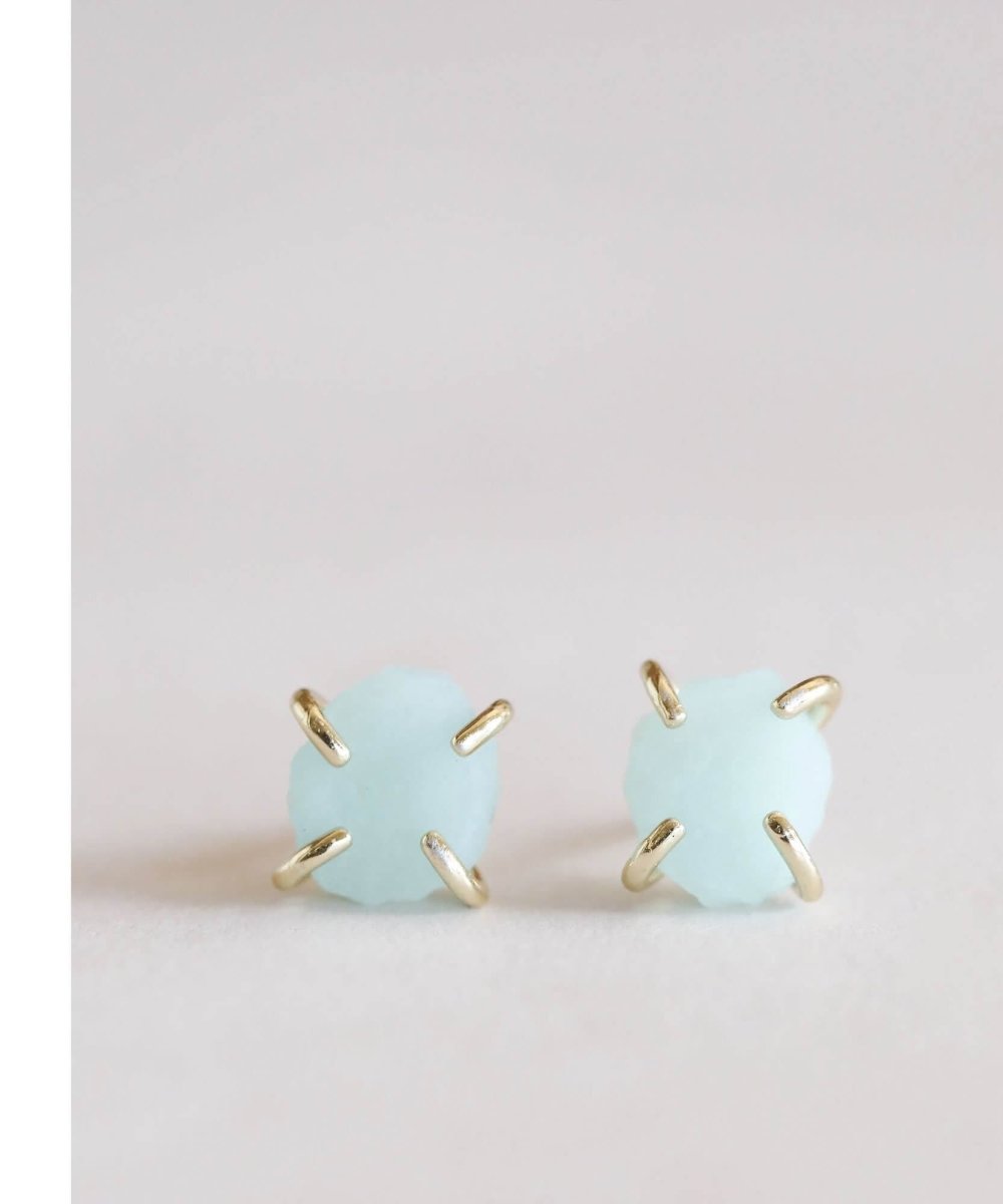 Amazonite Hope Gemstone Prong Earrings - miamidrugpossession