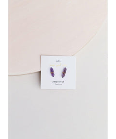 Amethst Mineral Point Healing Earrings - clearpathherbicide