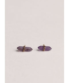 Amethst Mineral Point Healing Earrings - clearpathherbicide