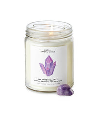 Amethyst Crystal Healing Candle - PINK ARROWS