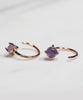 Amethyst Quartz Huggies Gold Earrings - clearpathherbicide