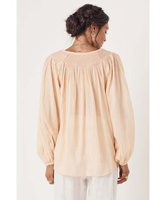 Amira Smock Blouse Apricot - clearpathherbicide