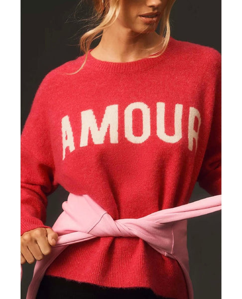 Amour Oversized Sweater Cerise - clearpathherbicide