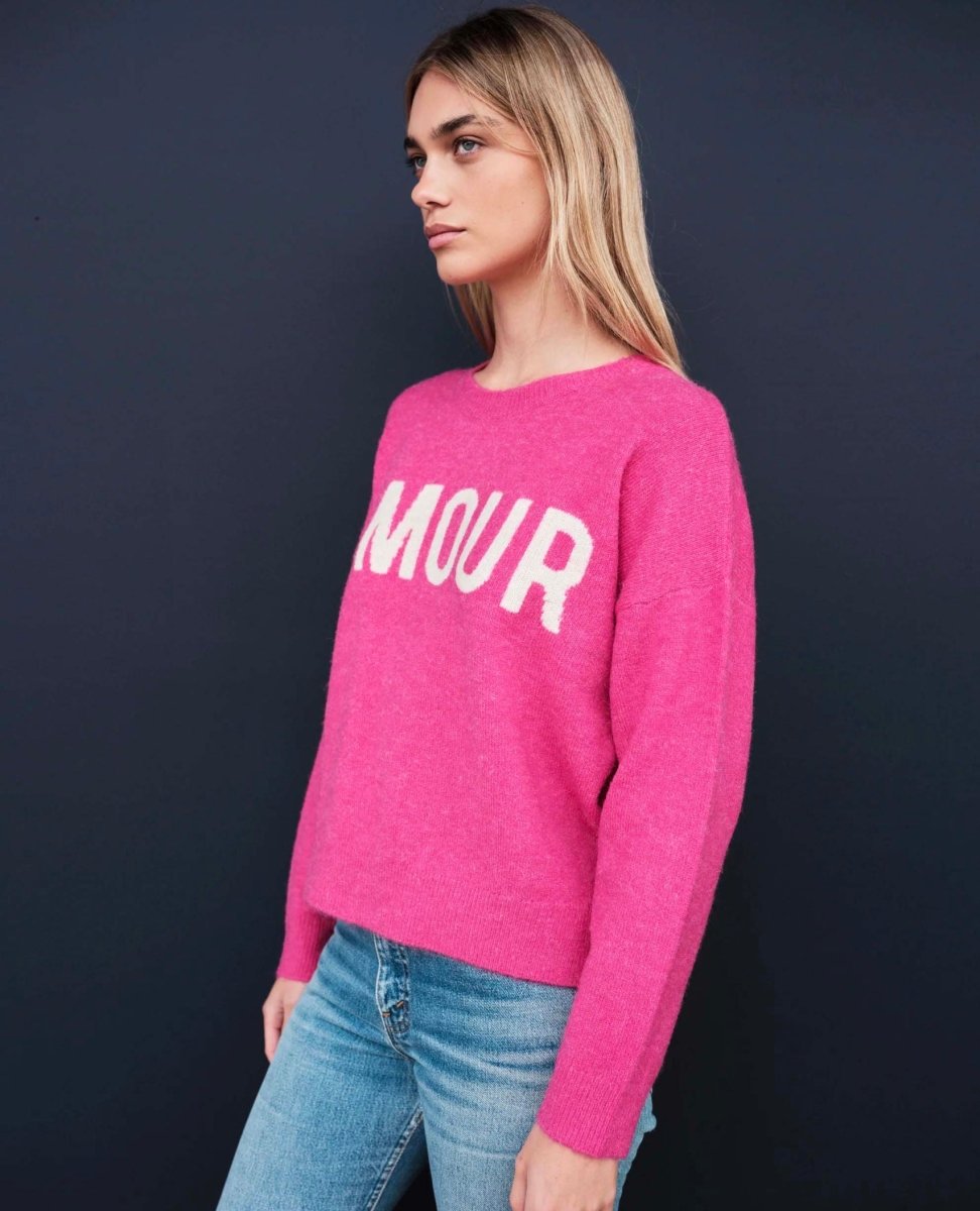 Amour Oversized Sweater Cerise - miamidrugpossession