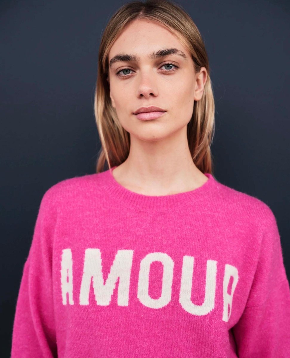 Amour Oversized Sweater Cerise - miamidrugpossession