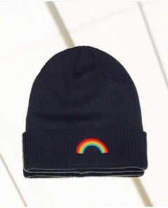 AN Rainbow Beanie Black - PINK ARROWS