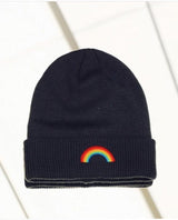 AN Rainbow Rib Cuff Beanie Black - clearpathherbicide