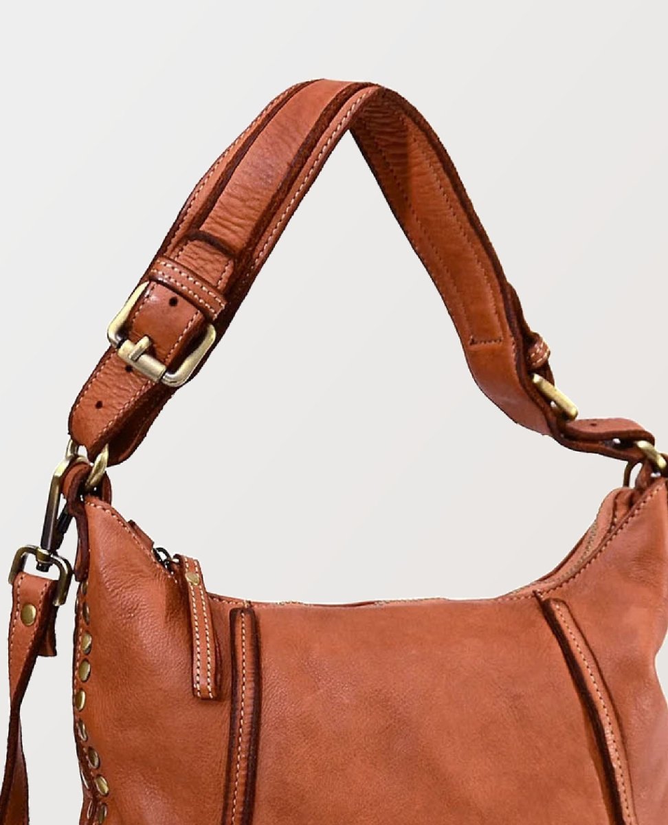 Annalisa Cognac Leather Crossbody - miamidrugpossession