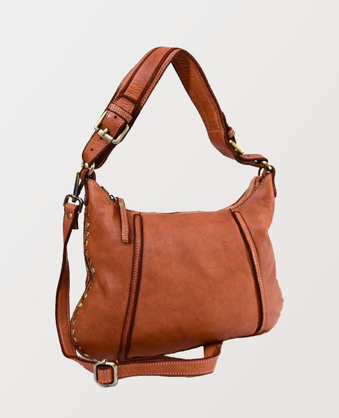 Annalisa Cognac Leather Crossbody - clearpathherbicide